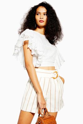 Broderie Frilly Crop Top from Topshop