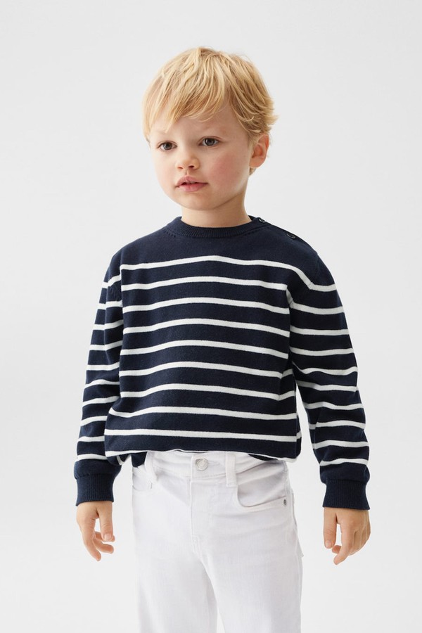 Striped Cotton-Blend Sweater from Mango