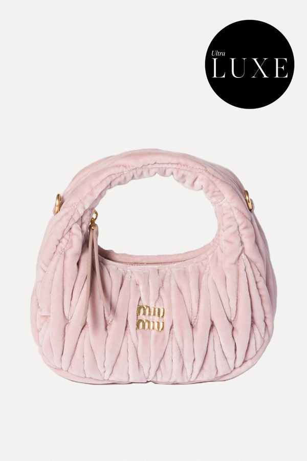 Wander Matelassé Velvet Mini-Bag from Miu Miu