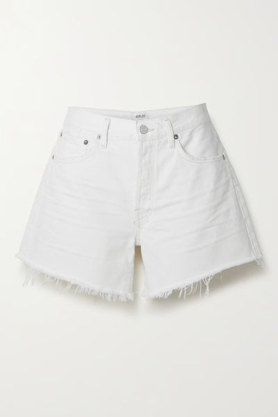 Long Parker Distressed Denim Shorts from Agolde