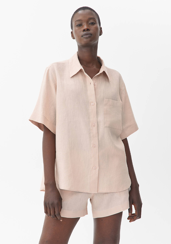 Short-Sleeved Linen Shirt