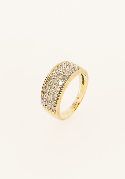 9ct Gold Diamond Pave Ring from PI London