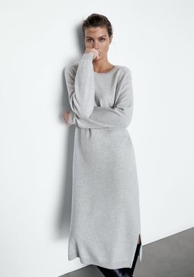 Long Cashmere Wool Knit Dress from Massimo Dutti