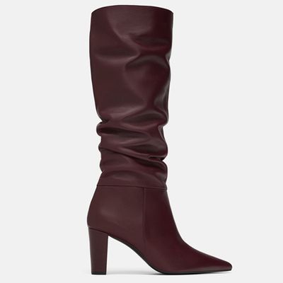 High-heel Leather Boots from Zara