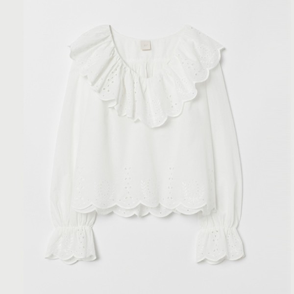 Blouse with Broderie Anglaise from H&M