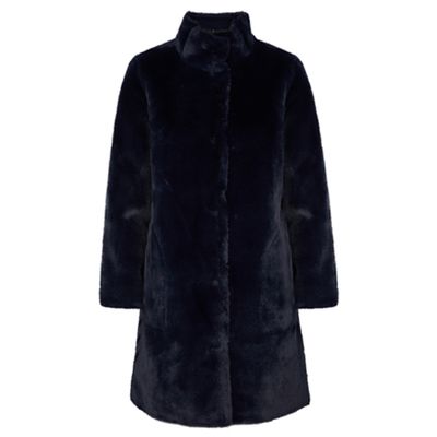 Mina Navy Reversible Faux Fur Coat from Velvet By Graham & Spencer