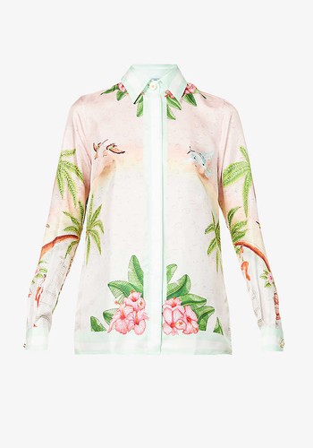 Surf Club Graphic-Print Silk Shirt from Casablanca