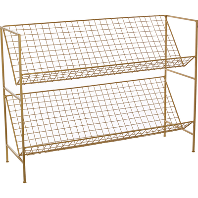 Gold Tone Wire Shoe Rack