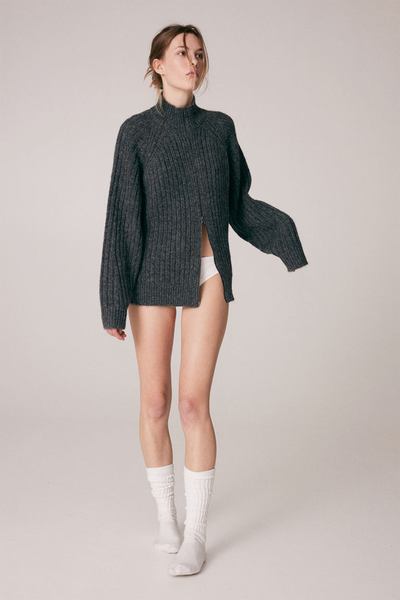 Turtleneck Zip-Through Cardigan