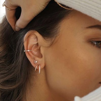 Sunbeam Crystal Stud Earrings in Rose Gold, £45 | Astrid & Miyu