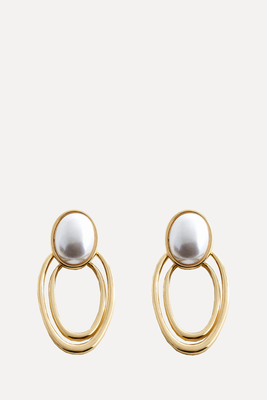 Mother-Of-Pearl Oval Earrings