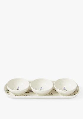 Porcelain 3 Dip Bowls & Tray Set from Sophie Conran