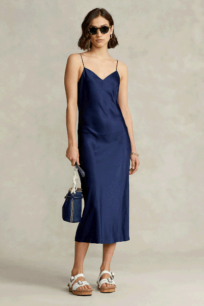 Double-Faced Satin Midi Slip Dress, £349