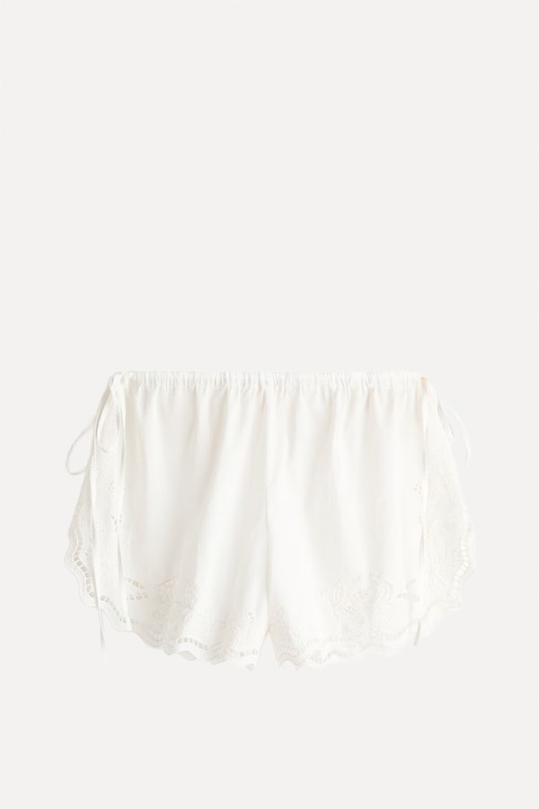 Broderie Anglaise Cotton Beach Shorts from H&M