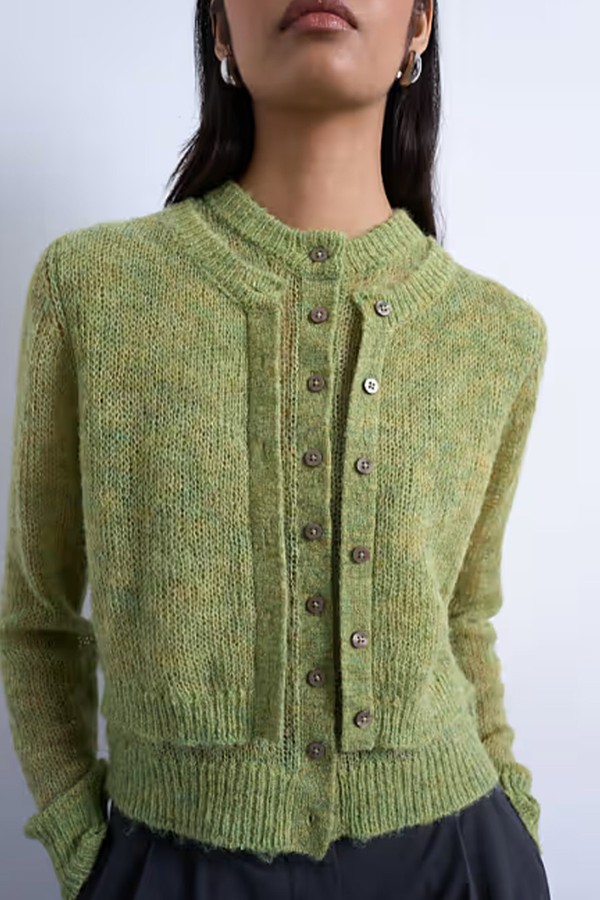 Knitted Wool Double Layer Cardigan from  Topshop