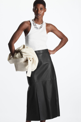 A-Line Leather Midi Skirt from COS