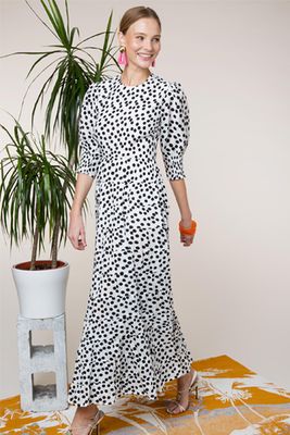 Agyness Polka-Dot Cotton-Blend Midi Dress from Rixo