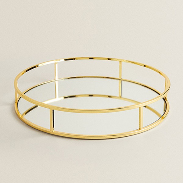 Metal and Mirror Tray