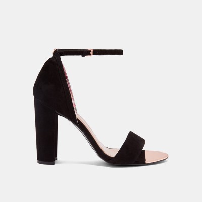 Phanda Suede Ankle Strap Heeled Sandals