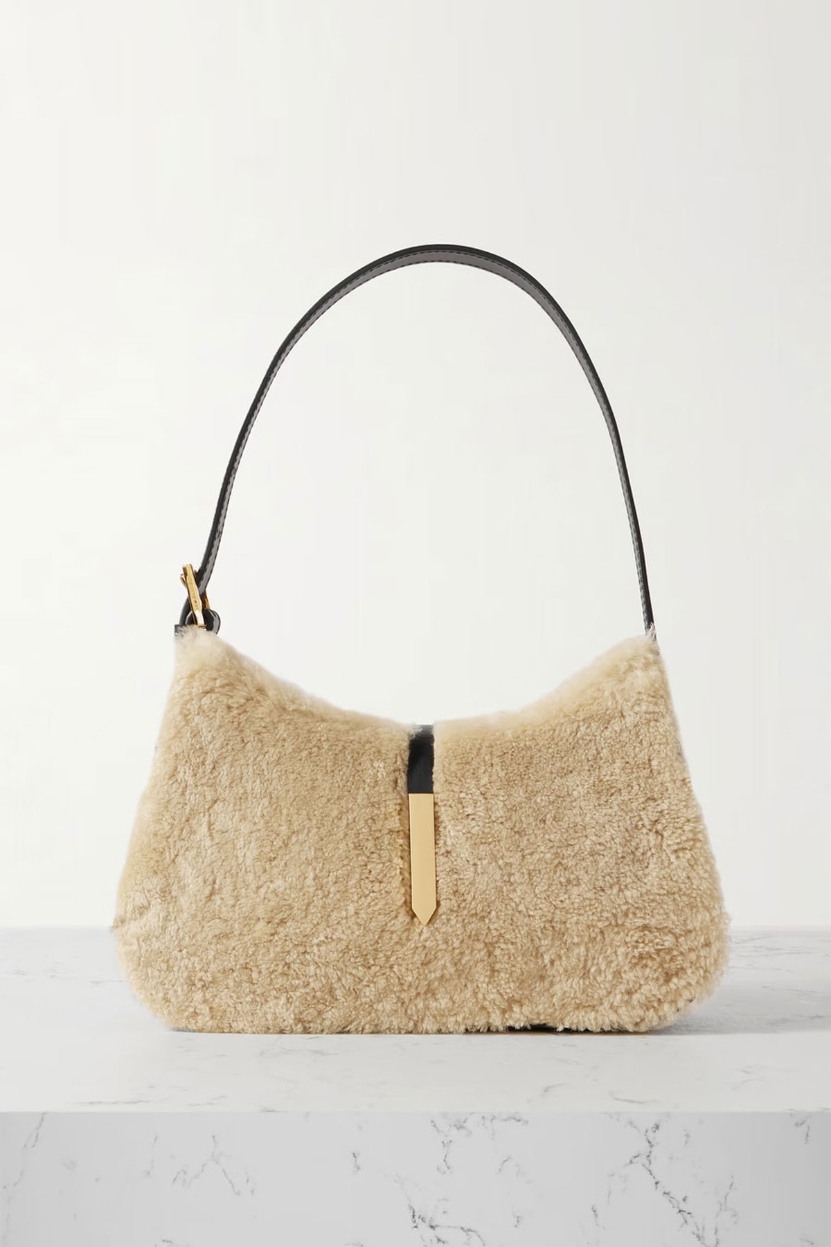 Tokyo Shearling & Leather Shoulder Bag from DEMELLIER