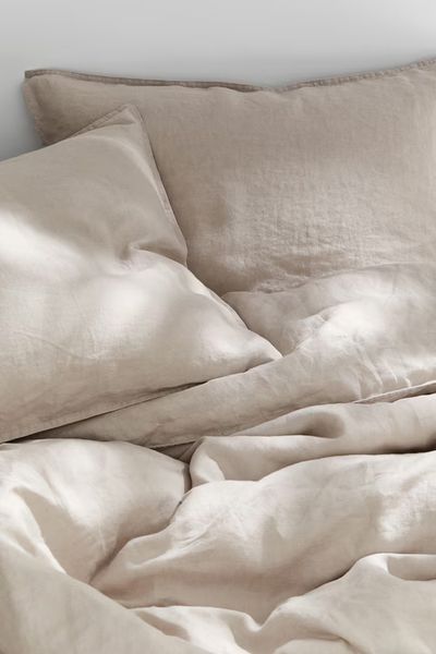 Linen Double/King Duvet Cover Set  from H&M