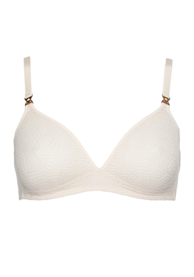 The Easy Does It Bralette In Sheer Deco Powder Pink
