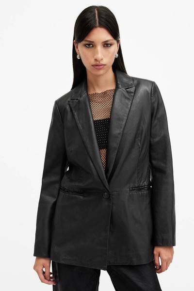 Deri Single Breasted Leather Blazer from AllSaints