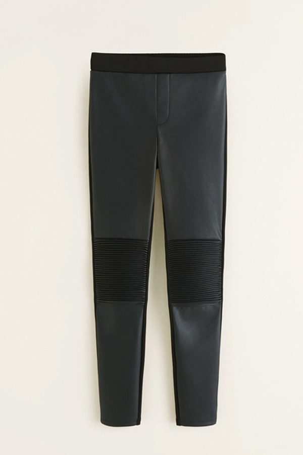 Textured Panel Leggings from Mango