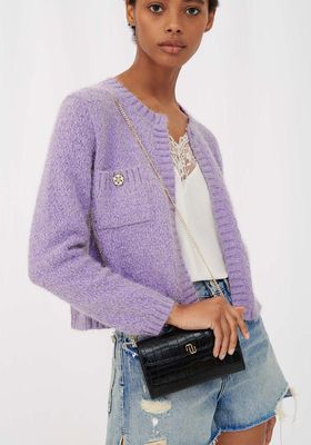 Lurex Cardigan With Jewel Buttons from Maje