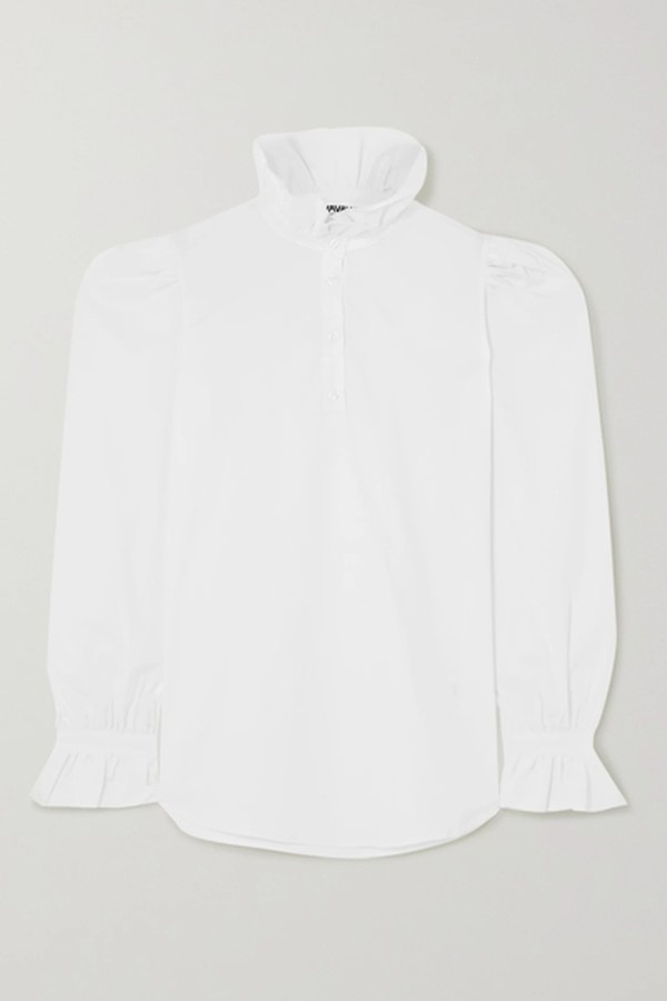 Ruffled Cotton-Poplin Shirt from Avavav