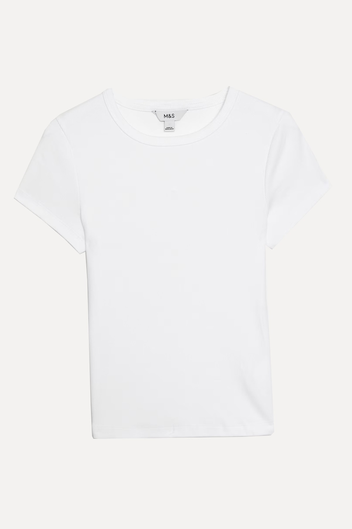 Cotton Rich Ribbed Slim Fit T-Shirt from M&S