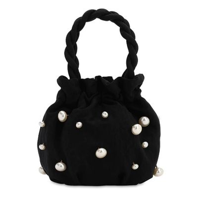 Grace Satin Bag With Faux Pearls from Staud