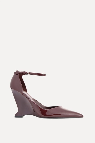 Curved-Wedge Leather Shoes from Mango