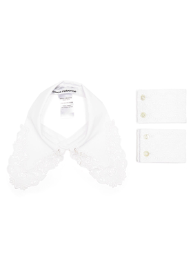 Broderie Anglaise-Cotton Collar & Cuffs from Paco Robanne