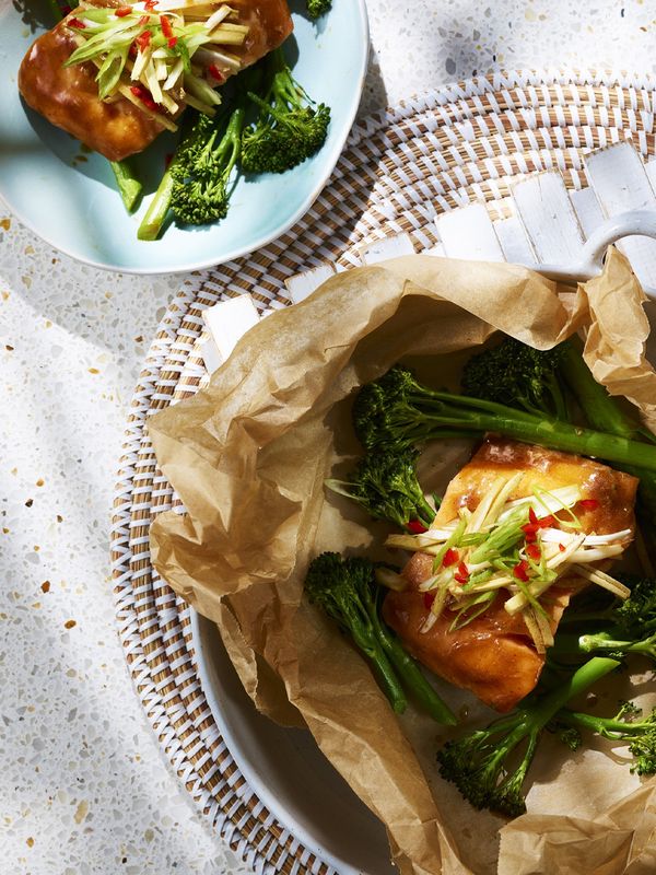 Ginger Salmon With Oyster Sauce & Broccoli