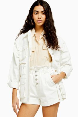 White Longline Shacket from Topshop