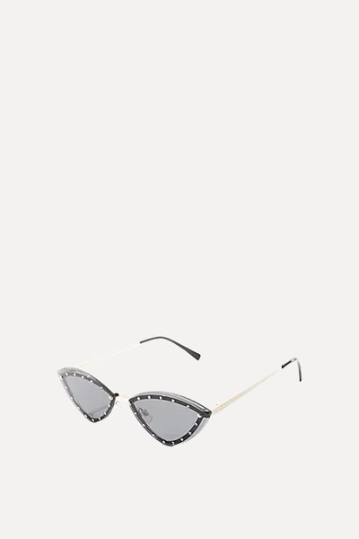 Embellished Slim Cat Eye Sunglasses from South Beach 