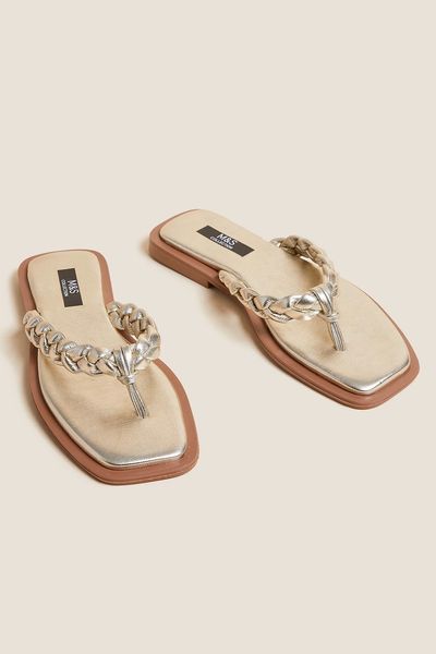 Woven Flat Flip Flops from Marks & Spencer