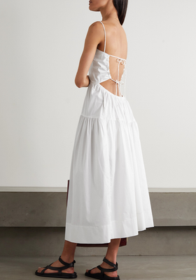 Open-Back Tiered Cotton-Poplin Dress from Bassike