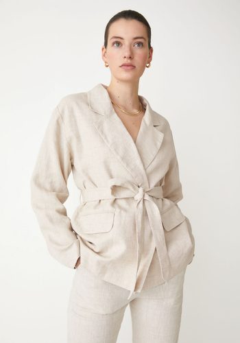 Belted Linen Blazer