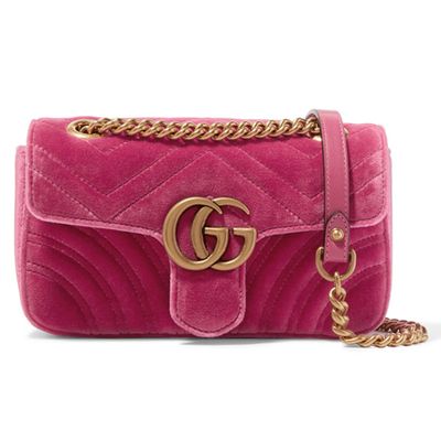 GG Marmont Mini Quilted Velvet Shoulder Bag from Gucci
