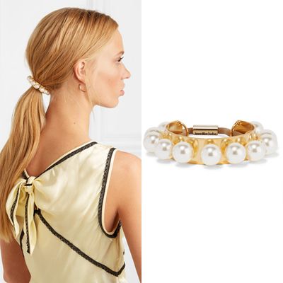 Perla Gold-Plated Swarovski Pearl Hair Tie from Jennifer Behr