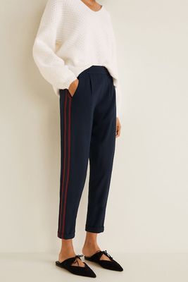 Contrasting Panel Trousers from Mango