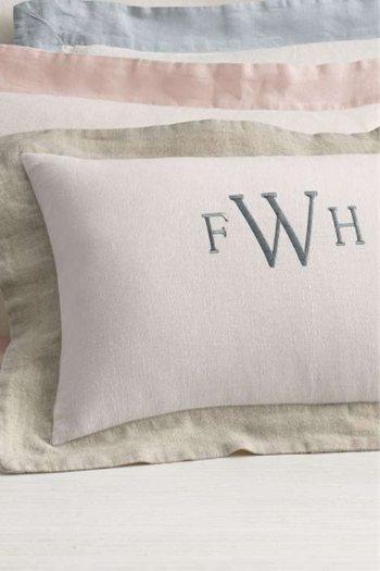 Rose Linen Breakfast Pillow from The Linen Works