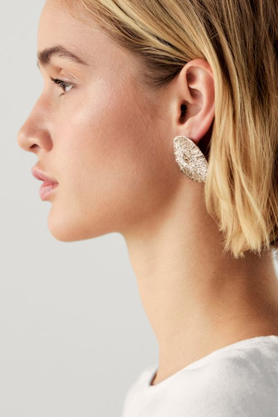 Textured Oval Earrings from Massimo Dutti