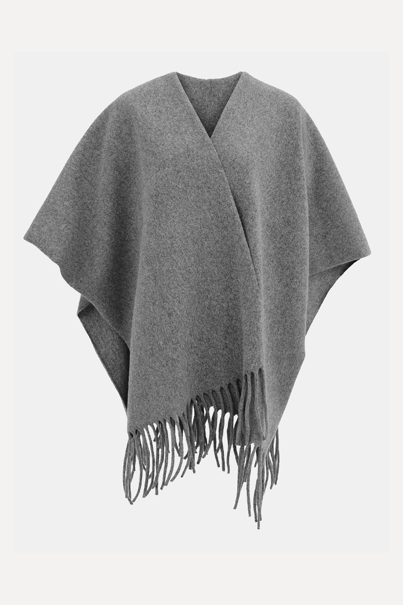 Wool-Blend Fringe Scarf from Source Unknown