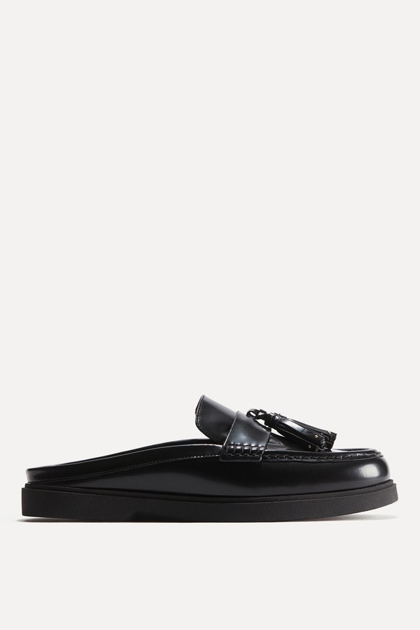 Leather Loafer Mules
