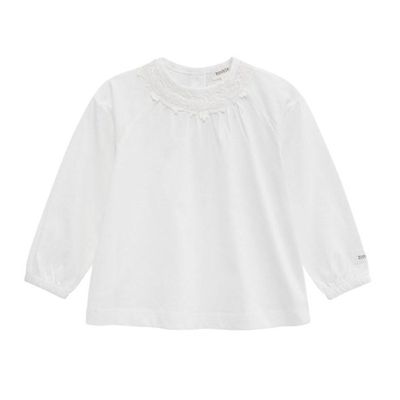 Baby Blouse with Lace Neckline
