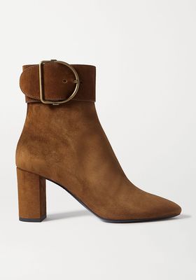 Charlie Buckle Suede Ankle Boots from Saint Laurent
