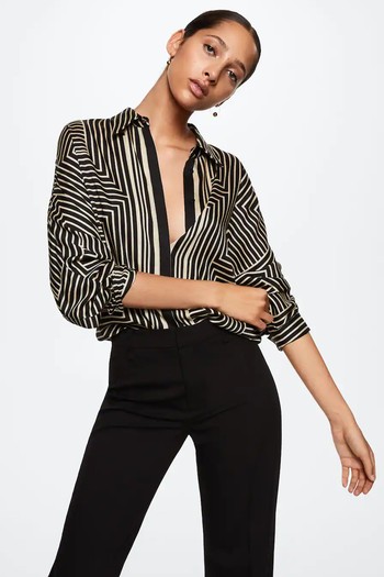 Satin Striped Shirt from Mango